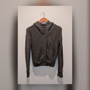 American Eagle Army Green Hooded Sweater Size Medium.